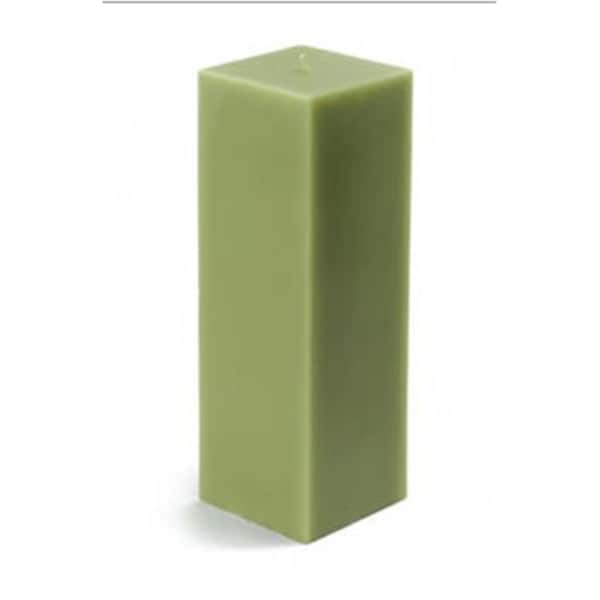 Zest Candle CPZ-157-12 3 x 9 in. Sage Green Square Pillar Candle, 12PK CPZ-157_12 - main